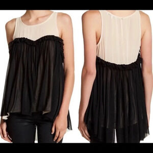 RO & DE Mesh Hi-low Babydoll Top